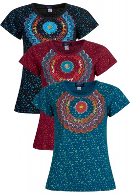 Embroidered mandala short sleeve top - last few left