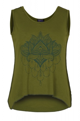 Lotus print sleeveless top