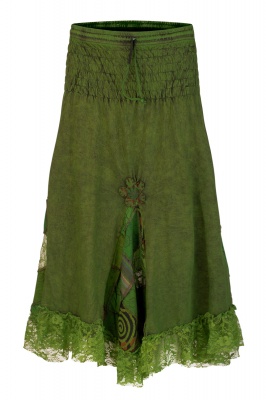 Boho style skirt with patchwork & lace