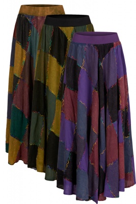 Long patchwork hippie skirt