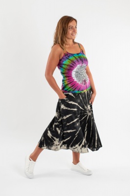 Hippie flared tie dye skirt