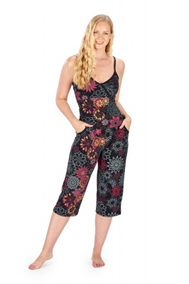 Flower print cropped trousers