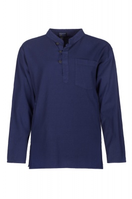 Strong cotton grandad shirt with pockets
