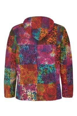 Colourful patchwork hooded jacket