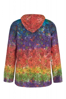 Rainbow mushroom print hooded jacket