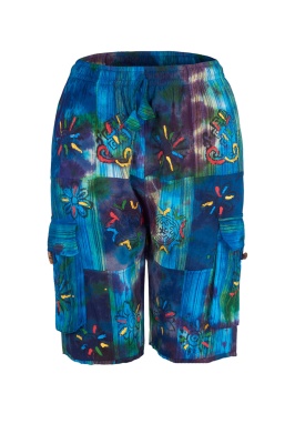Hippie patchwork cargo shorts