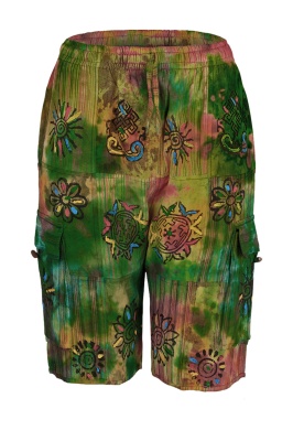 Hippie patchwork cargo shorts