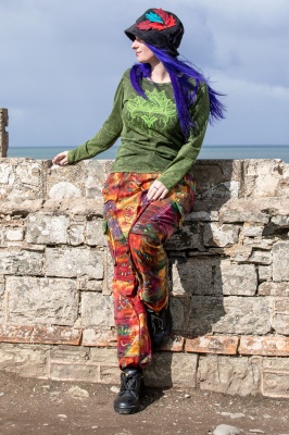 Long patchwork hippie trousers