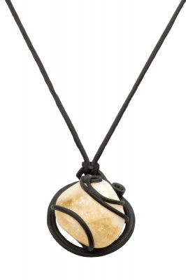 Artisan swirly pendant with citrine