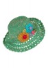 Hemp wire brim flower hat Green