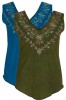 Embroidered sleeveless V-neck top