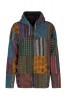 Fleece lined patchwork hooded jacket