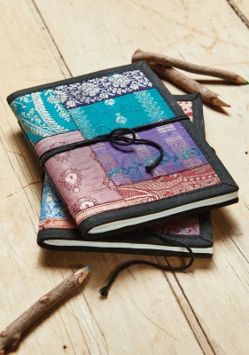Brocade covered handmade notebook