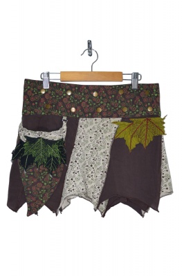 Revived nature wrap mini skirt with attached purse