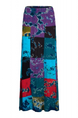Patchwork tie dye maxi skirt - S/M size only