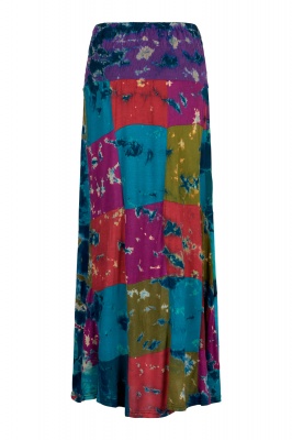 Patchwork tie dye maxi skirt - S/M size only