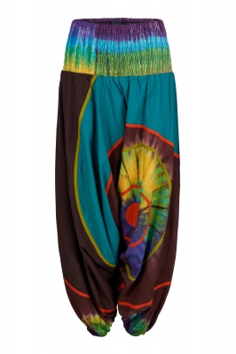 Funky tie dye harem trousers - Turquoise S/M only