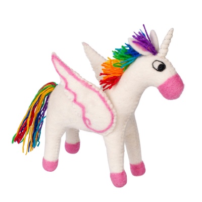 Handmade felted Rainbow unicorn Large
