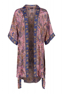 Bohemian style silky kimono style top