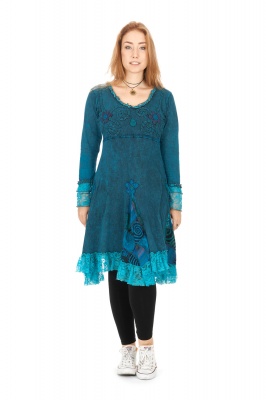 Boho style dress with patchwork and lace