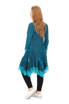 Boho style dress with patchwork and lace
