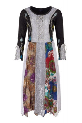 Bohemian style long sleeve lace dress