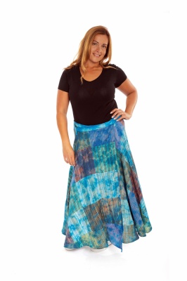 Wicked Dragon Clothing Esther hippie patchwork wrap skirt (plus