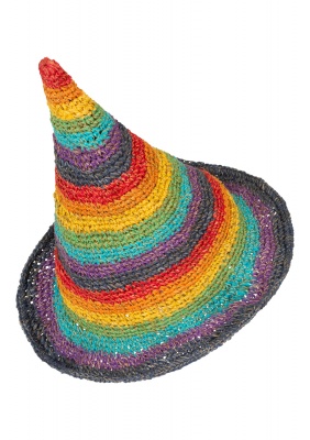 Hemp wire brim rainbow pointed hat