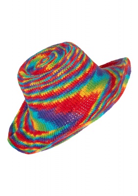 Cotton wire brim rainbow festival hat