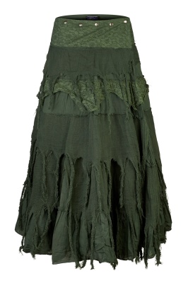 Revived Steampunk green wrap skirt