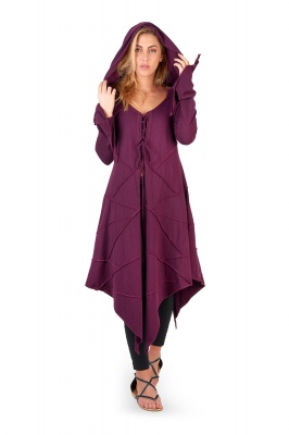 Wicked Dragon Clothing Long hooded lace up top
