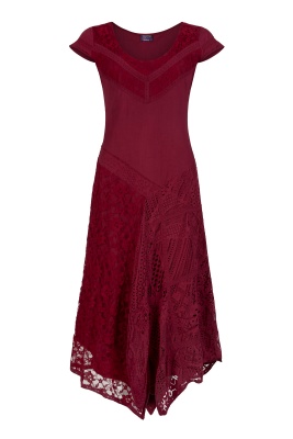 Lace and crochet layered dress