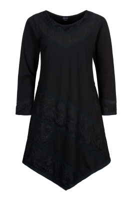 Lace and crochet long sleeve dress