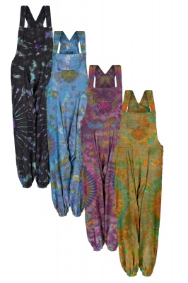 Tie dye harem dungarees - limited sizes/colours
