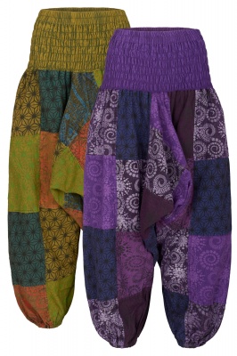 Long patchwork harem trousers