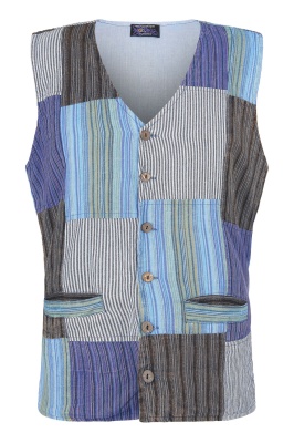 Wicked Dragon Clothing Mens hippie patchwork waistcoat