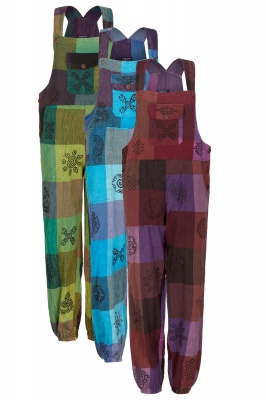 Hippie patchwork dungarees