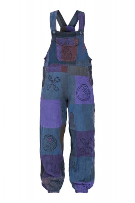 Children patchwork dungarees