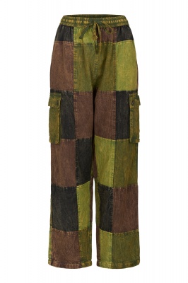 Long patchwork cargo trousers