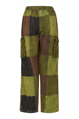 Long patchwork cargo trousers