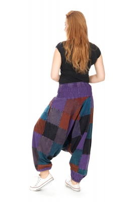 Long patchwork unisex harem trousers