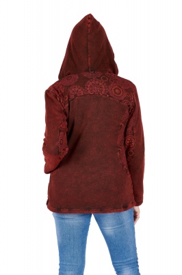 Fleece lined hooded jacket with applique