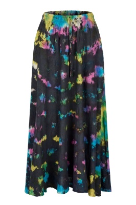 Wicked Dragon Clothing Nixie tie dye flared maxi skirt with pockets