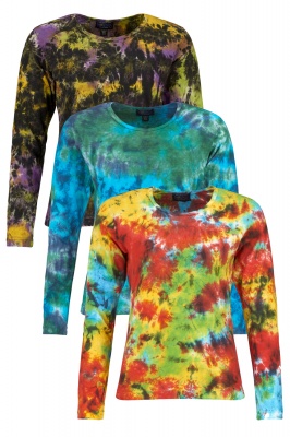 Tie dye long sleeve hippie top