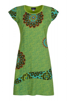 Embroidered mandala cap sleeve dress