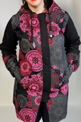 Pink Mandala Print Long Jacket