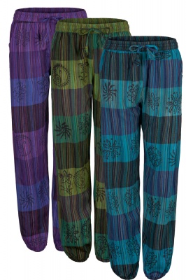 Long printed hippie trousers