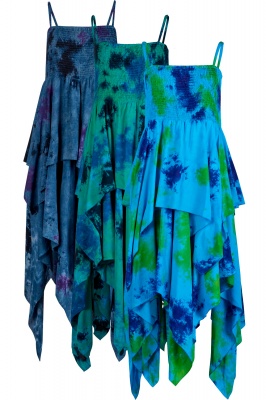 blue painted flowers organic cotton midi dress on Navy Mona Lovers and Friends Maize Monitor_publish:2026-06-11 00:15 Made In India COLOR:Pale Blue