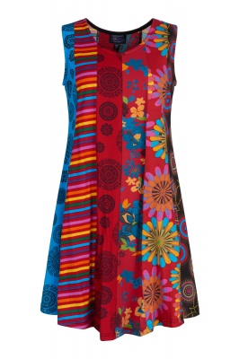 Patchwork flared sleeveless dress - M/L & L/XL only