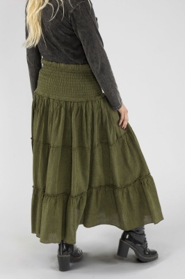 Wicked Dragon Clothing - Tiered maxi skirt with pockets
